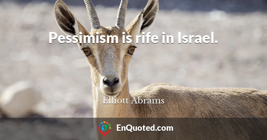 Pessimism is rife in Israel.