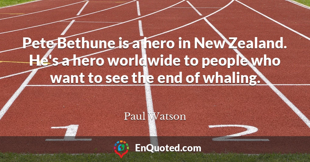 Pete Bethune is a hero in New Zealand. He's a hero worldwide to people who want to see the end of whaling.