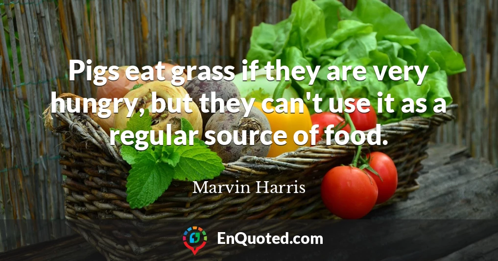 Pigs eat grass if they are very hungry, but they can't use it as a regular source of food.