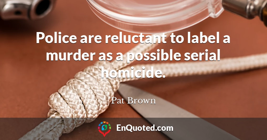 Police are reluctant to label a murder as a possible serial homicide.