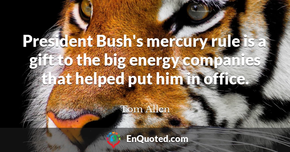 President Bush's mercury rule is a gift to the big energy companies that helped put him in office.