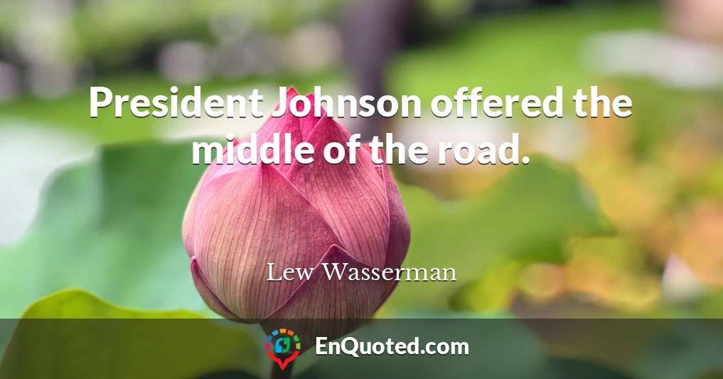 President Johnson offered the middle of the road.