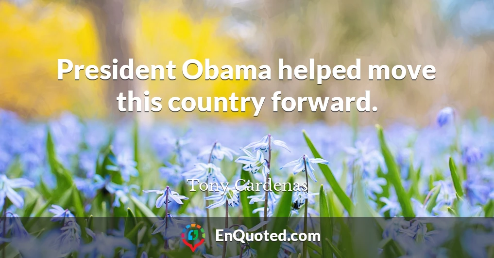 President Obama helped move this country forward.