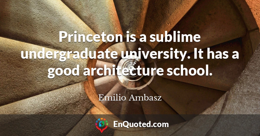 Princeton is a sublime undergraduate university. It has a good architecture school.