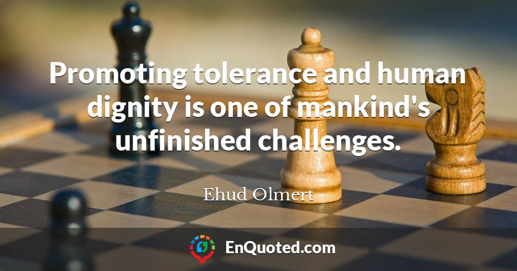 Promoting tolerance and human dignity is one of mankind's unfinished challenges.