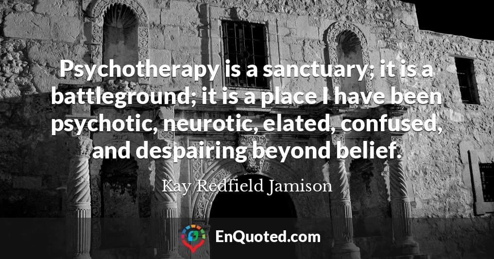 Psychotherapy is a sanctuary; it is a battleground; it is a place I have been psychotic, neurotic, elated, confused, and despairing beyond belief.