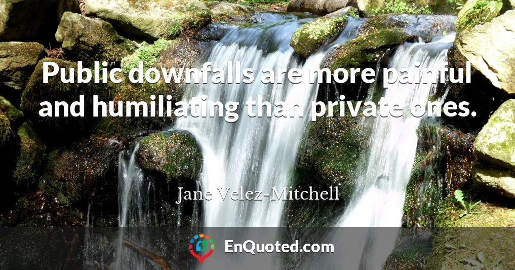 Public downfalls are more painful and humiliating than private ones.