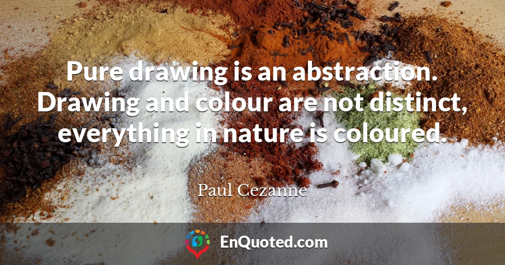 Pure drawing is an abstraction. Drawing and colour are not distinct, everything in nature is coloured.