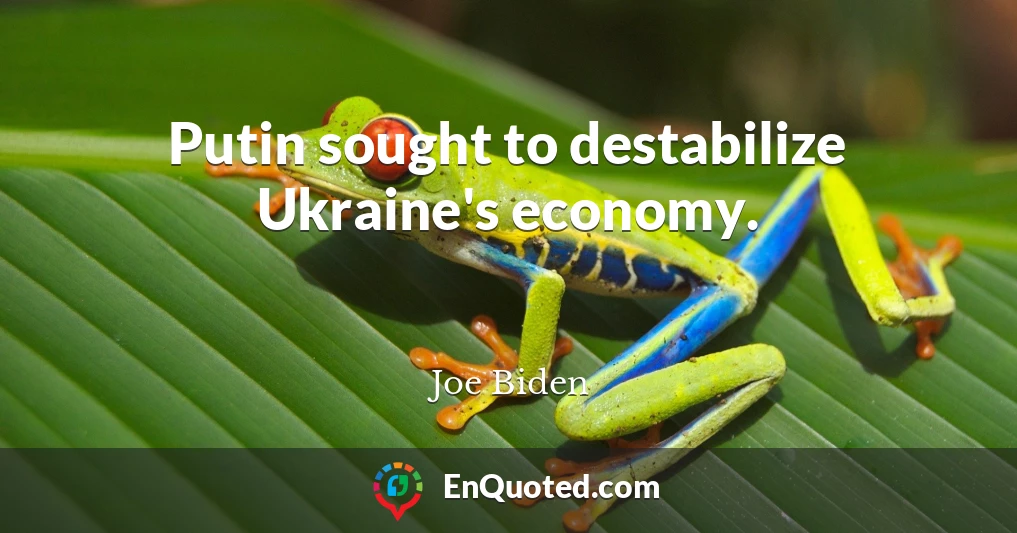 Putin sought to destabilize Ukraine's economy.
