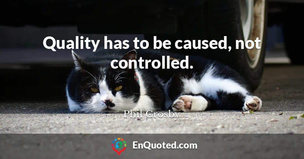 Quality has to be caused, not controlled.