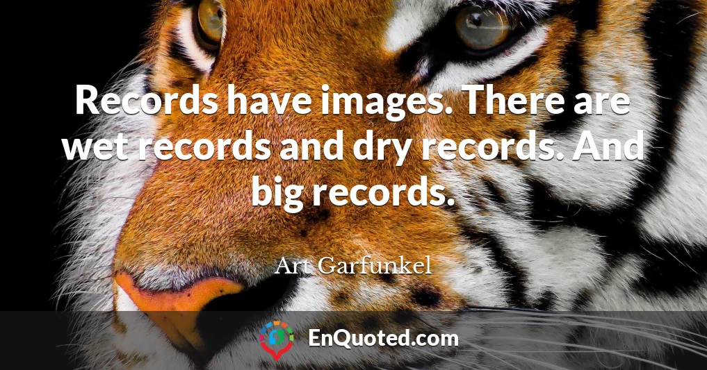 Records have images. There are wet records and dry records. And big records.