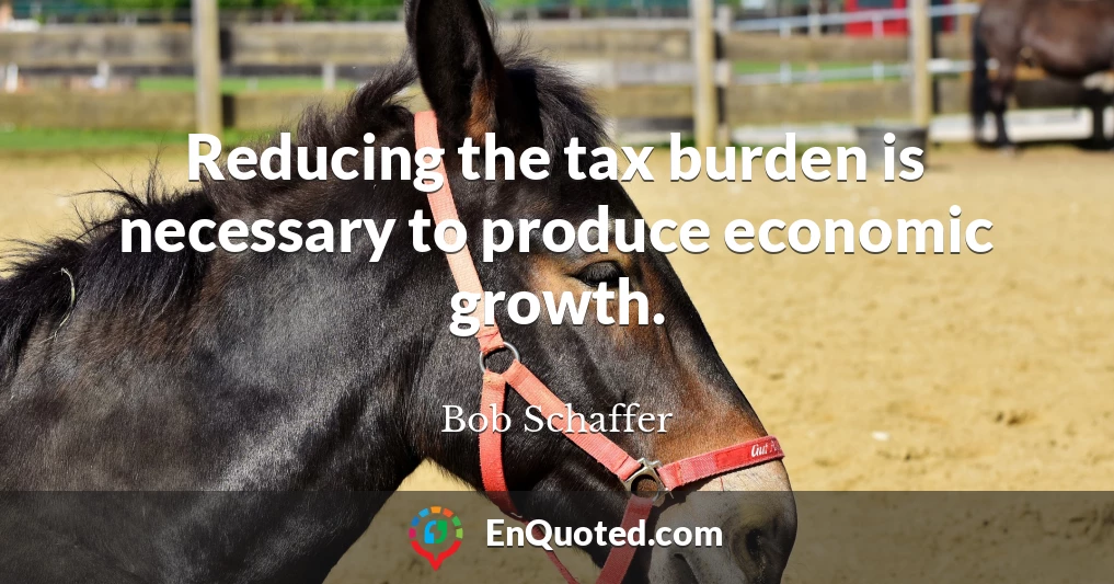 Reducing the tax burden is necessary to produce economic growth.