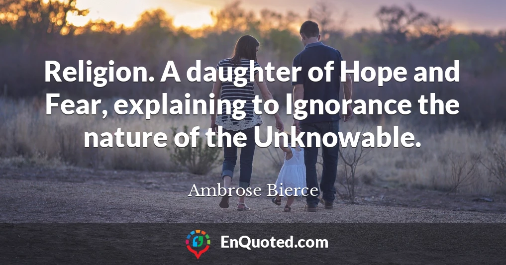 Religion. A daughter of Hope and Fear, explaining to Ignorance the nature of the Unknowable.
