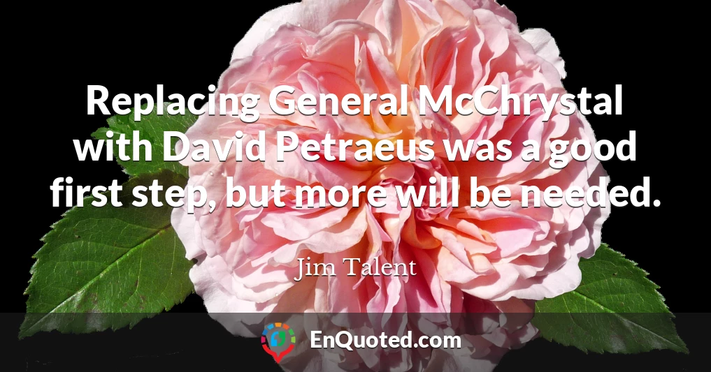 Replacing General McChrystal with David Petraeus was a good first step, but more will be needed.
