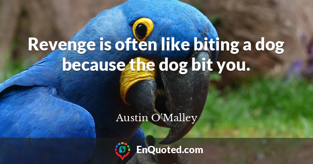 Revenge is often like biting a dog because the dog bit you.