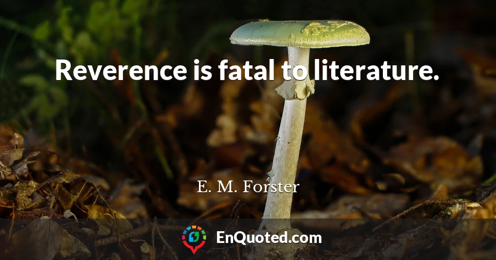 Reverence is fatal to literature.