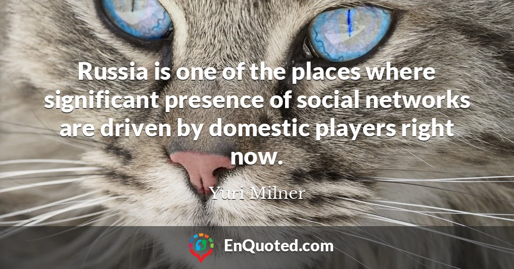Russia is one of the places where significant presence of social networks are driven by domestic players right now.