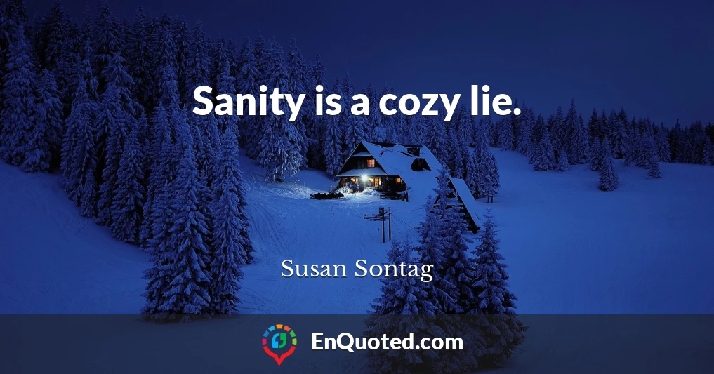 Sanity is a cozy lie.