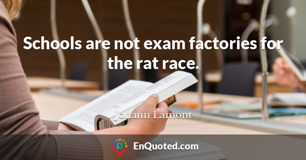 Schools are not exam factories for the rat race.