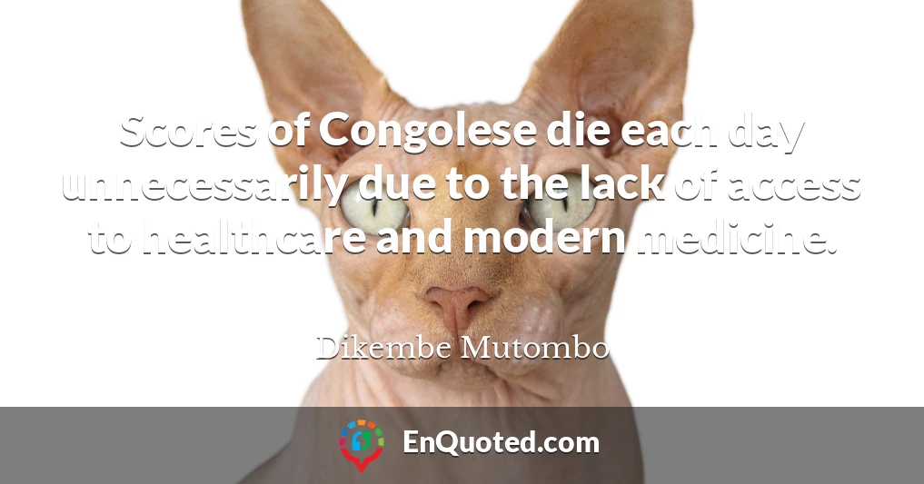 Scores of Congolese die each day unnecessarily due to the lack of access to healthcare and modern medicine.
