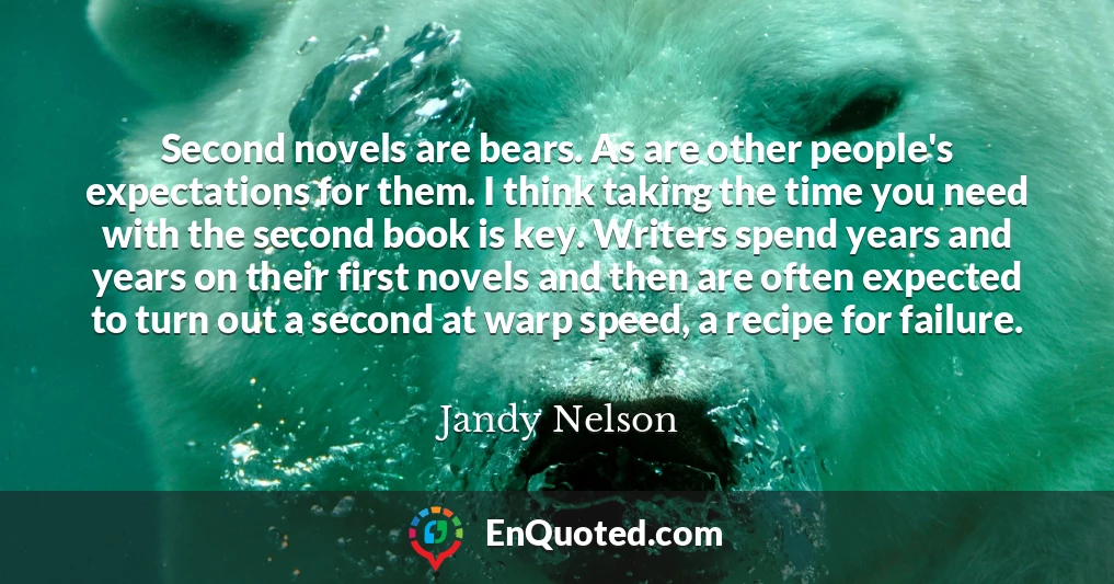 Second novels are bears. As are other people's expectations for them. I think taking the time you need with the second book is key. Writers spend years and years on their first novels and then are often expected to turn out a second at warp speed, a recipe for failure.