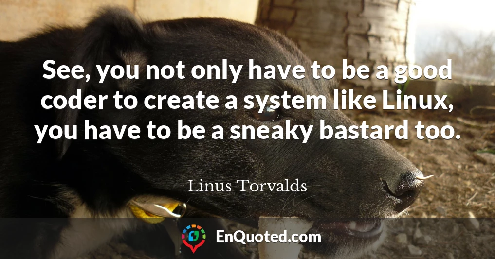 See, you not only have to be a good coder to create a system like Linux, you have to be a sneaky bastard too.