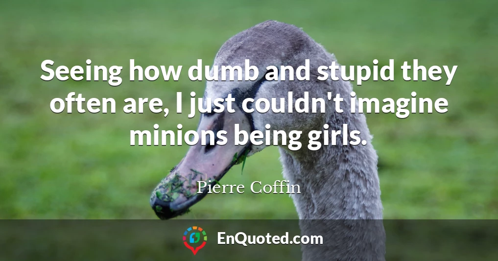 Seeing how dumb and stupid they often are, I just couldn't imagine minions being girls.