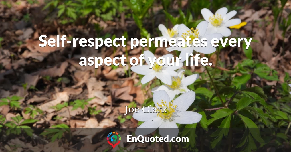 Self-respect permeates every aspect of your life.