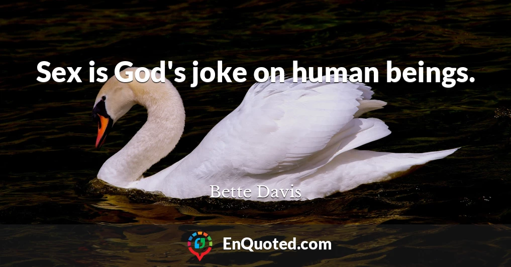 Sex is God's joke on human beings.