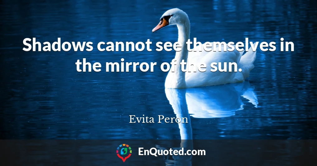 Shadows cannot see themselves in the mirror of the sun.