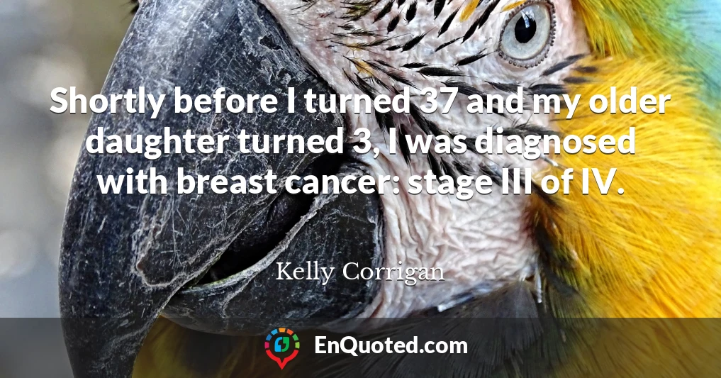 Shortly before I turned 37 and my older daughter turned 3, I was diagnosed with breast cancer: stage III of IV.