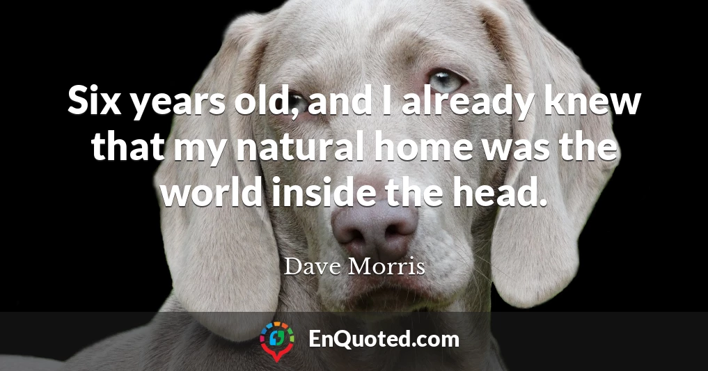Six years old, and I already knew that my natural home was the world inside the head.