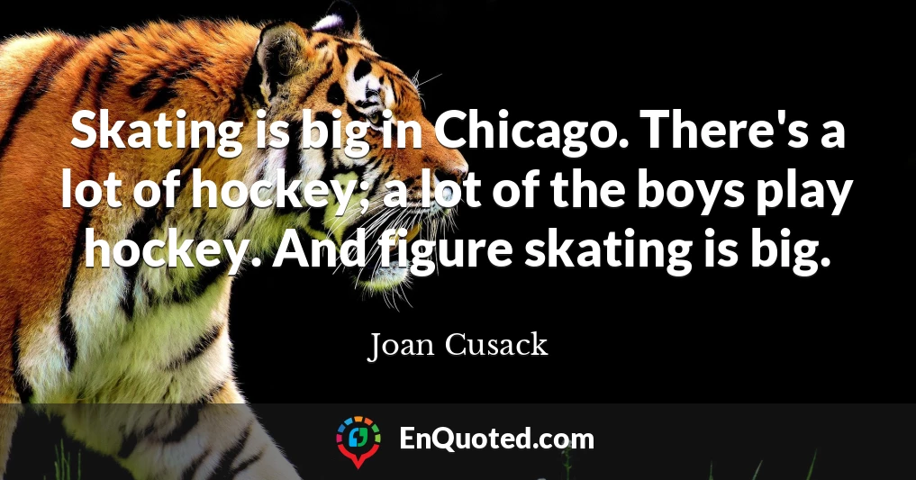 Skating is big in Chicago. There's a lot of hockey; a lot of the boys play hockey. And figure skating is big.