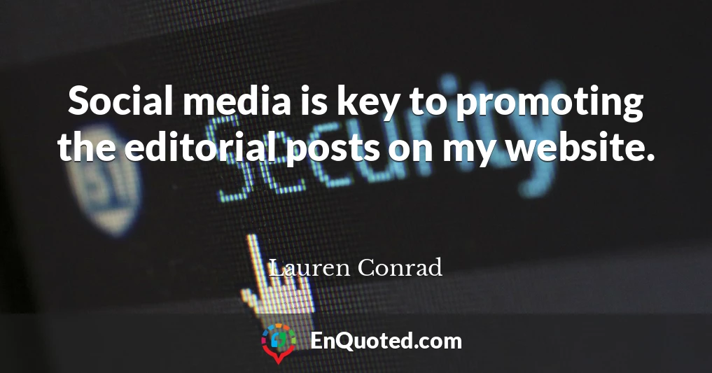 Social media is key to promoting the editorial posts on my website.
