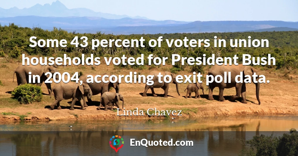 Some 43 percent of voters in union households voted for President Bush in 2004, according to exit poll data.
