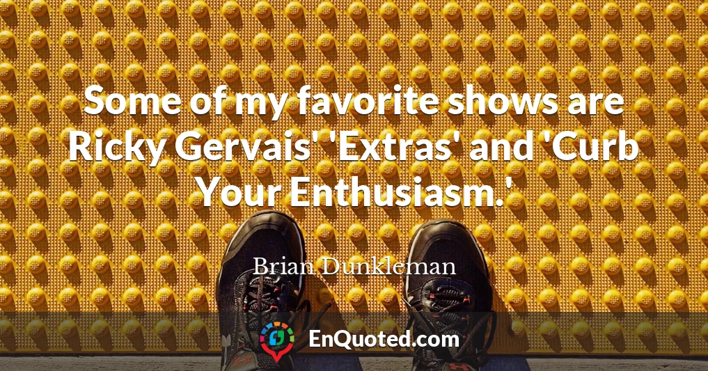 Some of my favorite shows are Ricky Gervais' 'Extras' and 'Curb Your Enthusiasm.'