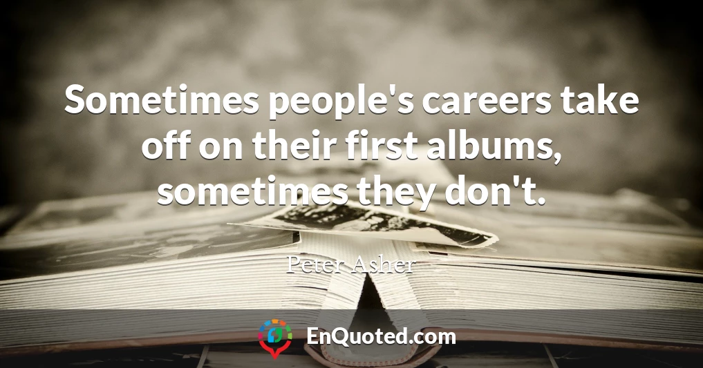 Sometimes people's careers take off on their first albums, sometimes they don't.