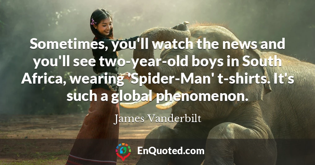 Sometimes, you'll watch the news and you'll see two-year-old boys in South Africa, wearing 'Spider-Man' t-shirts. It's such a global phenomenon.