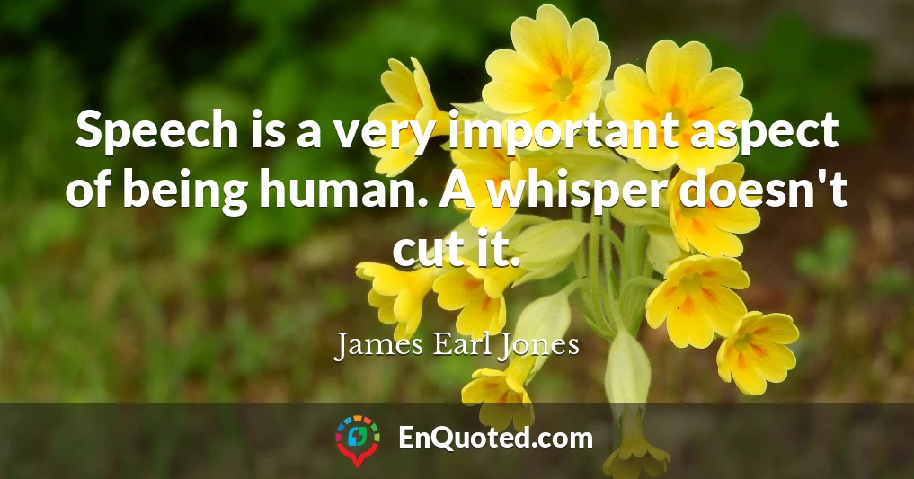 Speech is a very important aspect of being human. A whisper doesn't cut it.