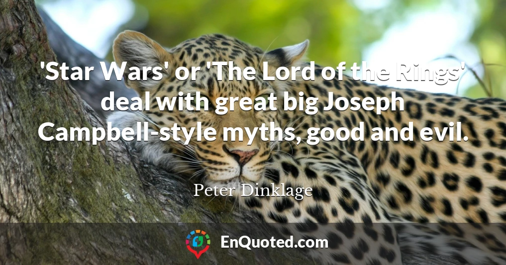 'Star Wars' or 'The Lord of the Rings' deal with great big Joseph Campbell-style myths, good and evil.