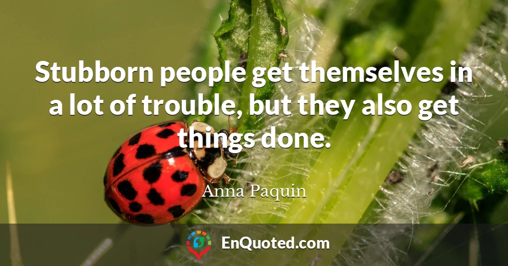 Stubborn people get themselves in a lot of trouble, but they also get things done.