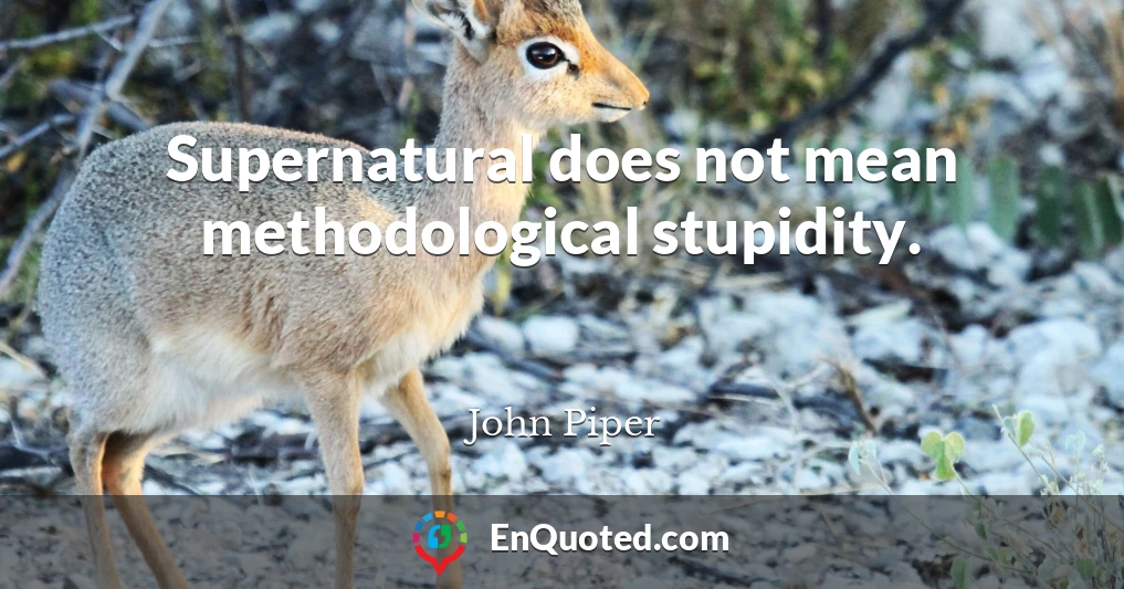 Supernatural does not mean methodological stupidity.