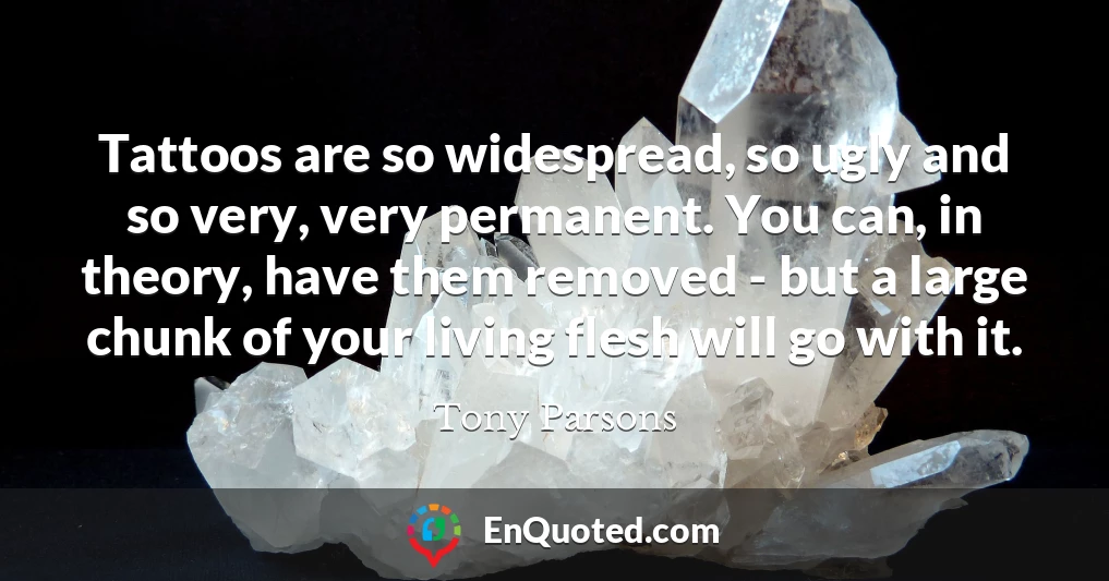Tattoos are so widespread, so ugly and so very, very permanent. You can, in theory, have them removed - but a large chunk of your living flesh will go with it.