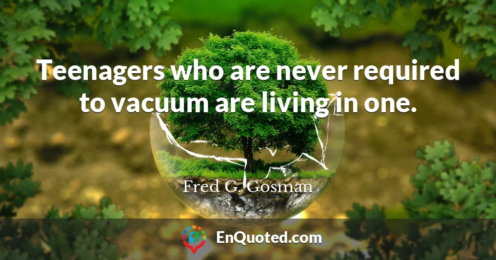 Teenagers who are never required to vacuum are living in one.