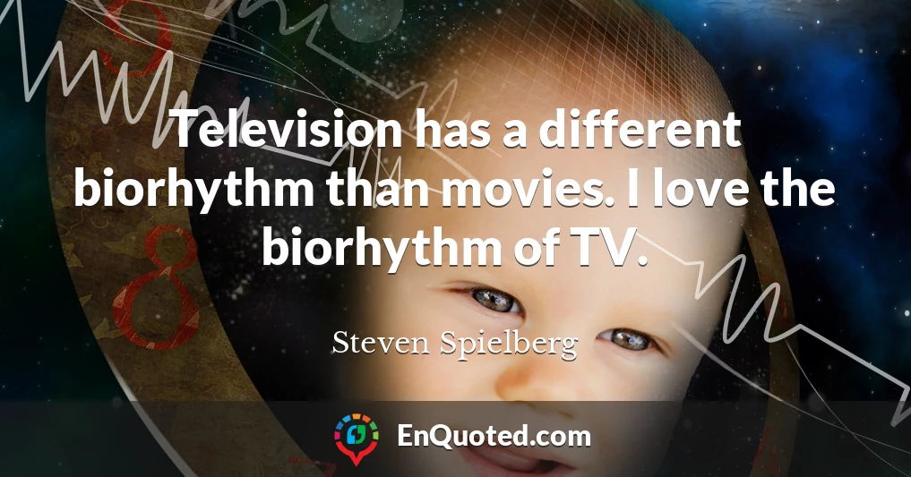 Television has a different biorhythm than movies. I love the biorhythm of TV.
