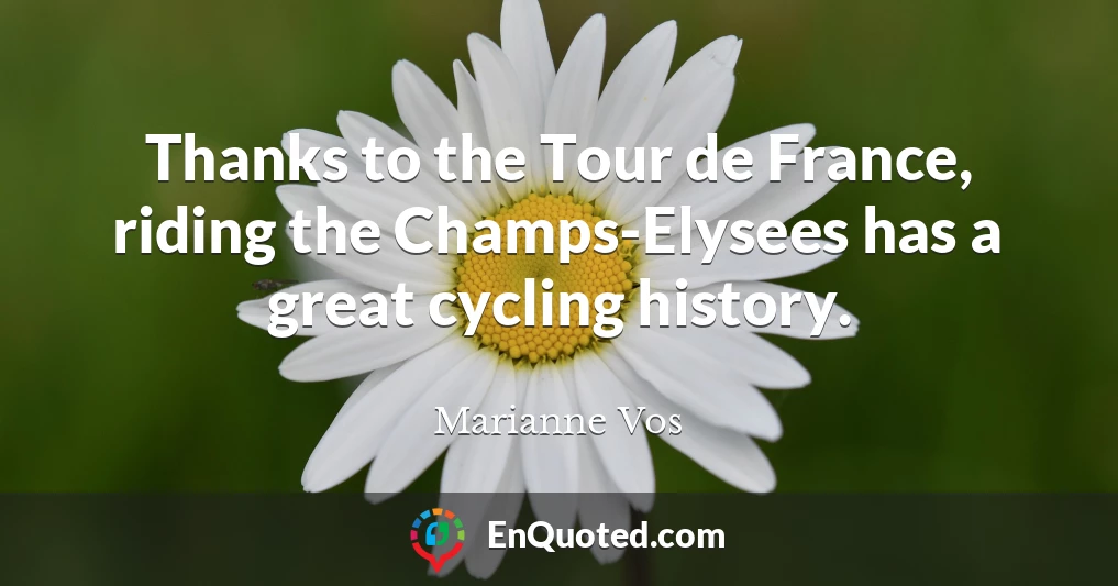 Thanks to the Tour de France, riding the Champs-Elysees has a great cycling history.