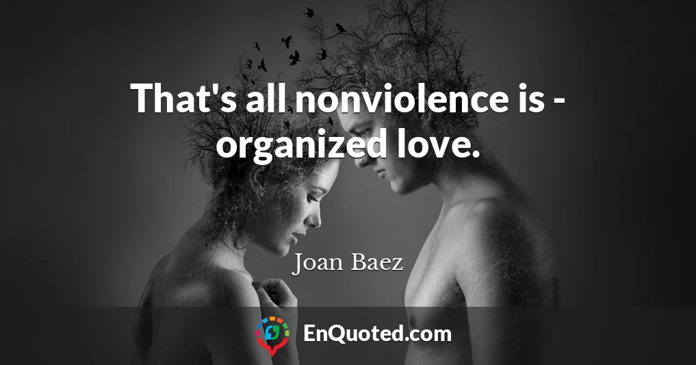 That's all nonviolence is - organized love.