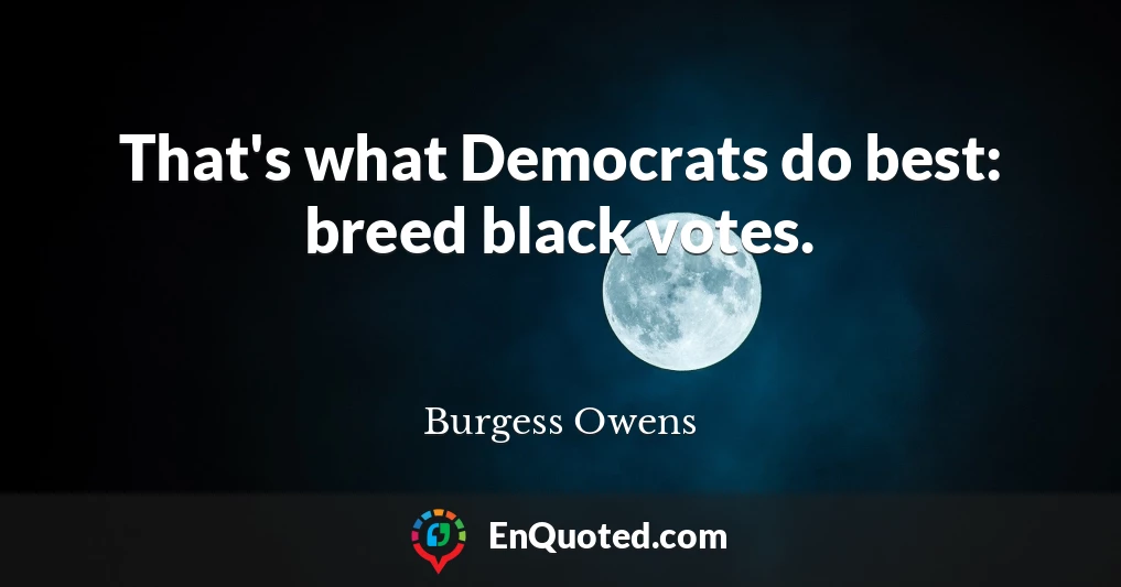 That's what Democrats do best: breed black votes.