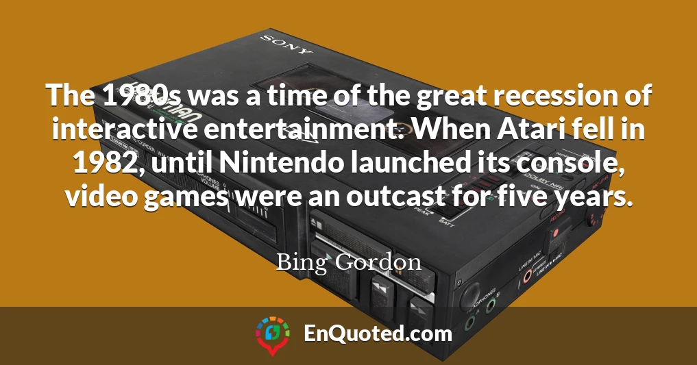 The 1980s was a time of the great recession of interactive entertainment. When Atari fell in 1982, until Nintendo launched its console, video games were an outcast for five years.