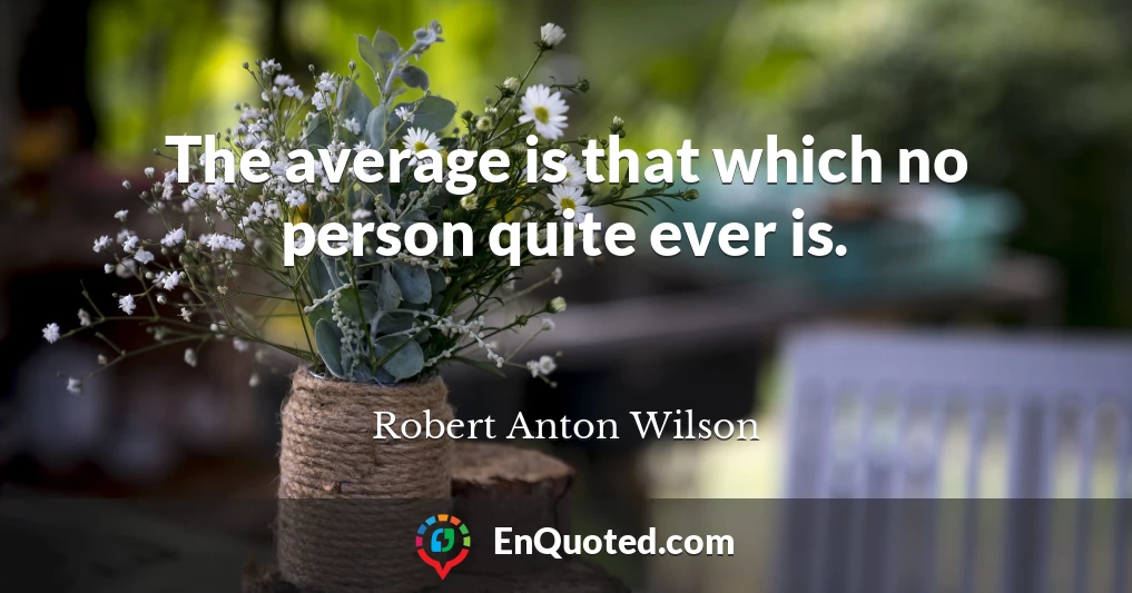 The average is that which no person quite ever is.
